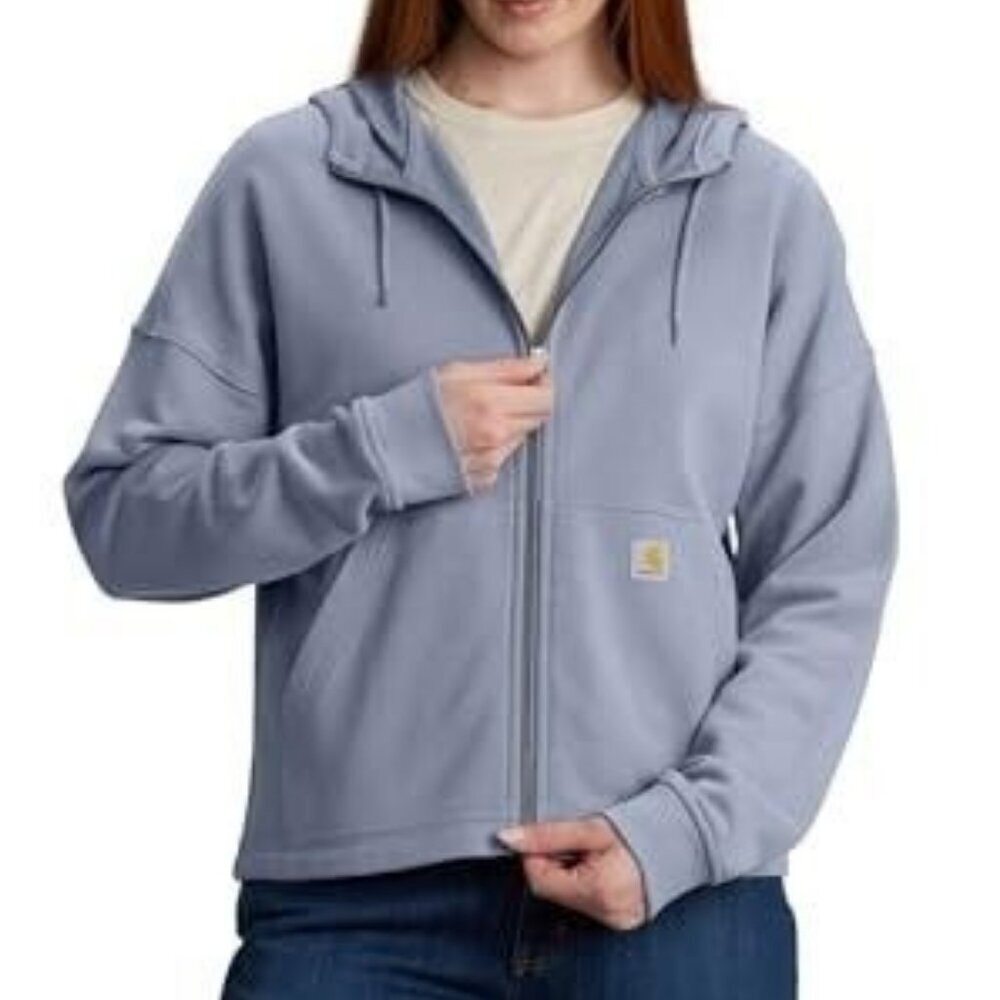 Carhartt Women's LG Tencel Series Loose Fit Full Zip Hooded Sweatshirt Wisteria